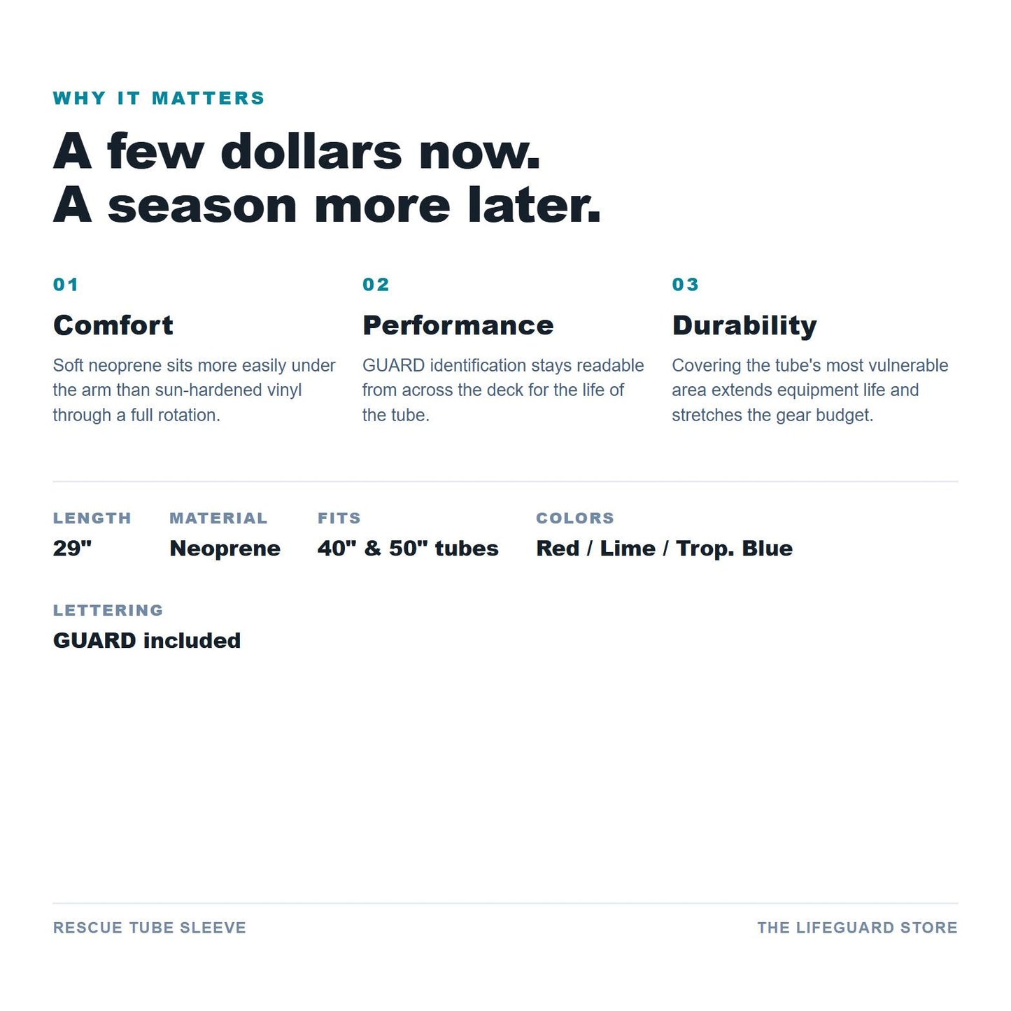Rescue Tube Sleeve benefits and specs