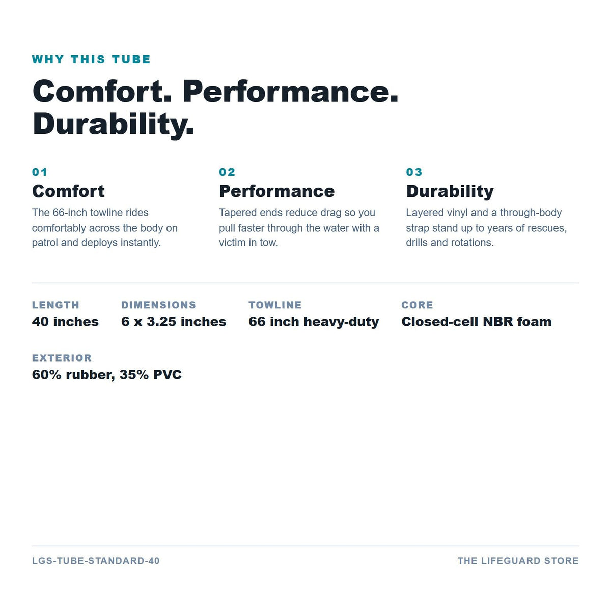 40 inch rescue tube benefits and specs