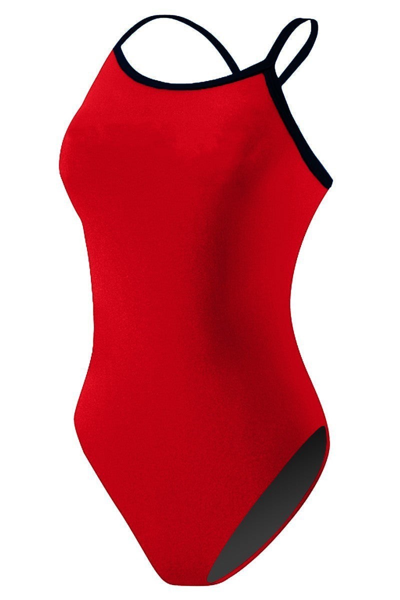 RISE Solid Poly Color Trim H-Back One Piece Swimsuit