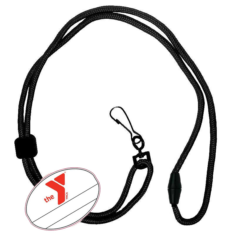 YMCA Custom Name Oval Tag Break Away Lanyard; nametag lanyard