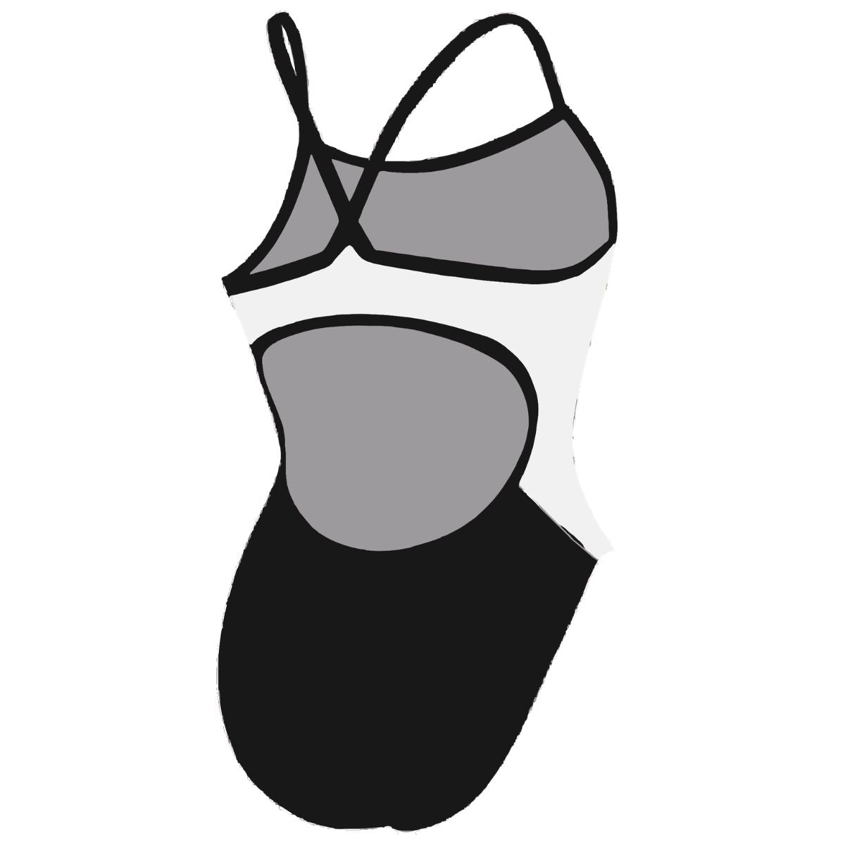 RISE Solid H-Back Poly Splice One Piece Swimwear