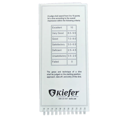 Kiefer Diving Judges Score Card