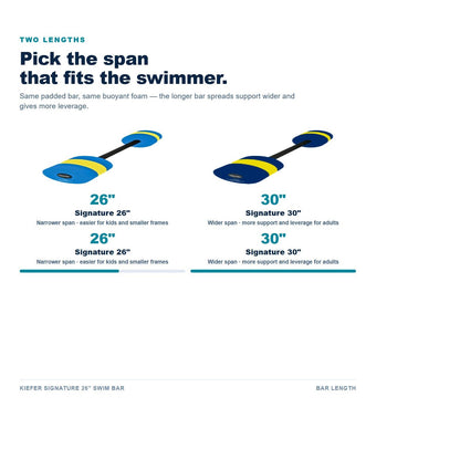 Kiefer Signature Swim Bar length comparison: 26 inch and 30 inch