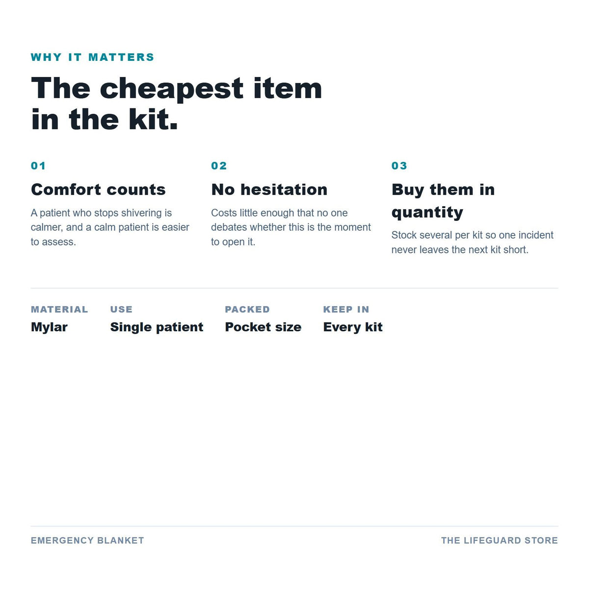 Emergency blanket benefits and specs