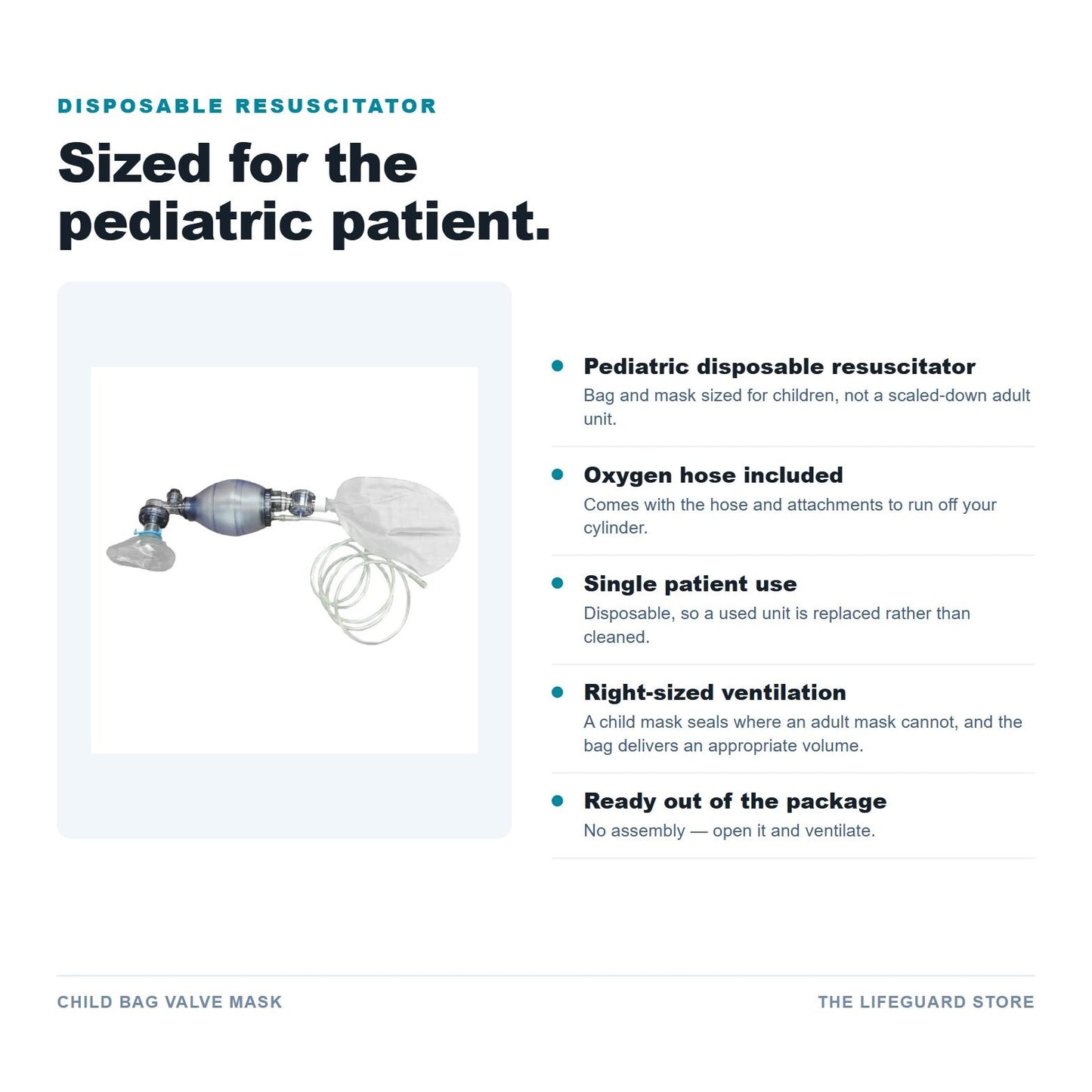 Child Bag Valve Mask features