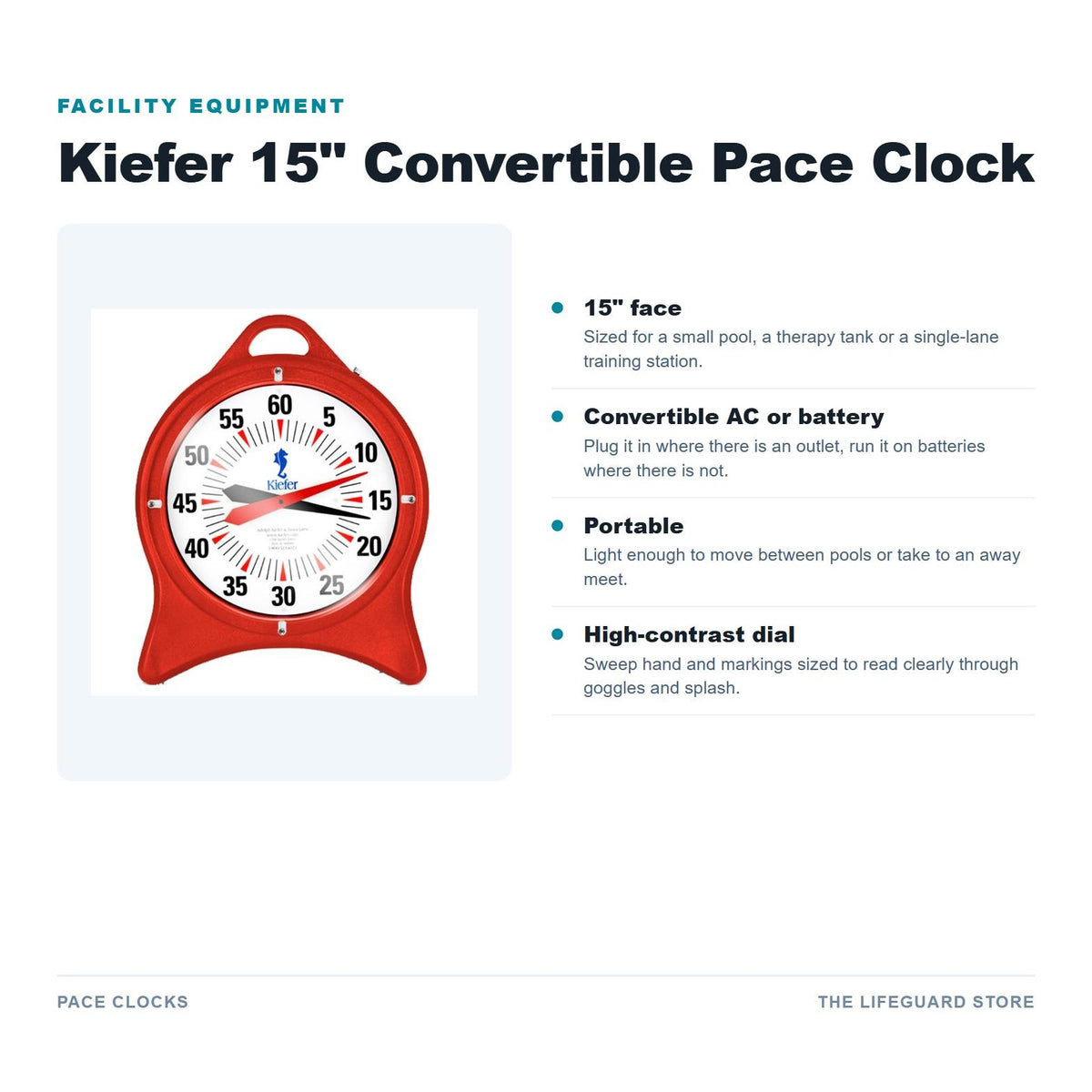 Kiefer 15” Convertible Pace Clock