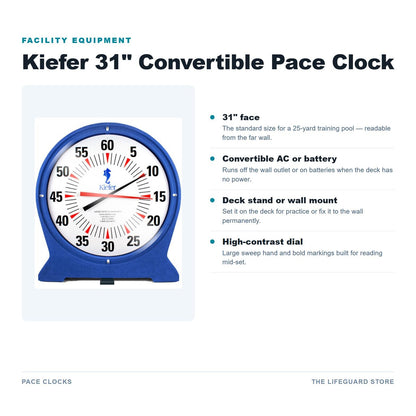 31 inch pace clock features