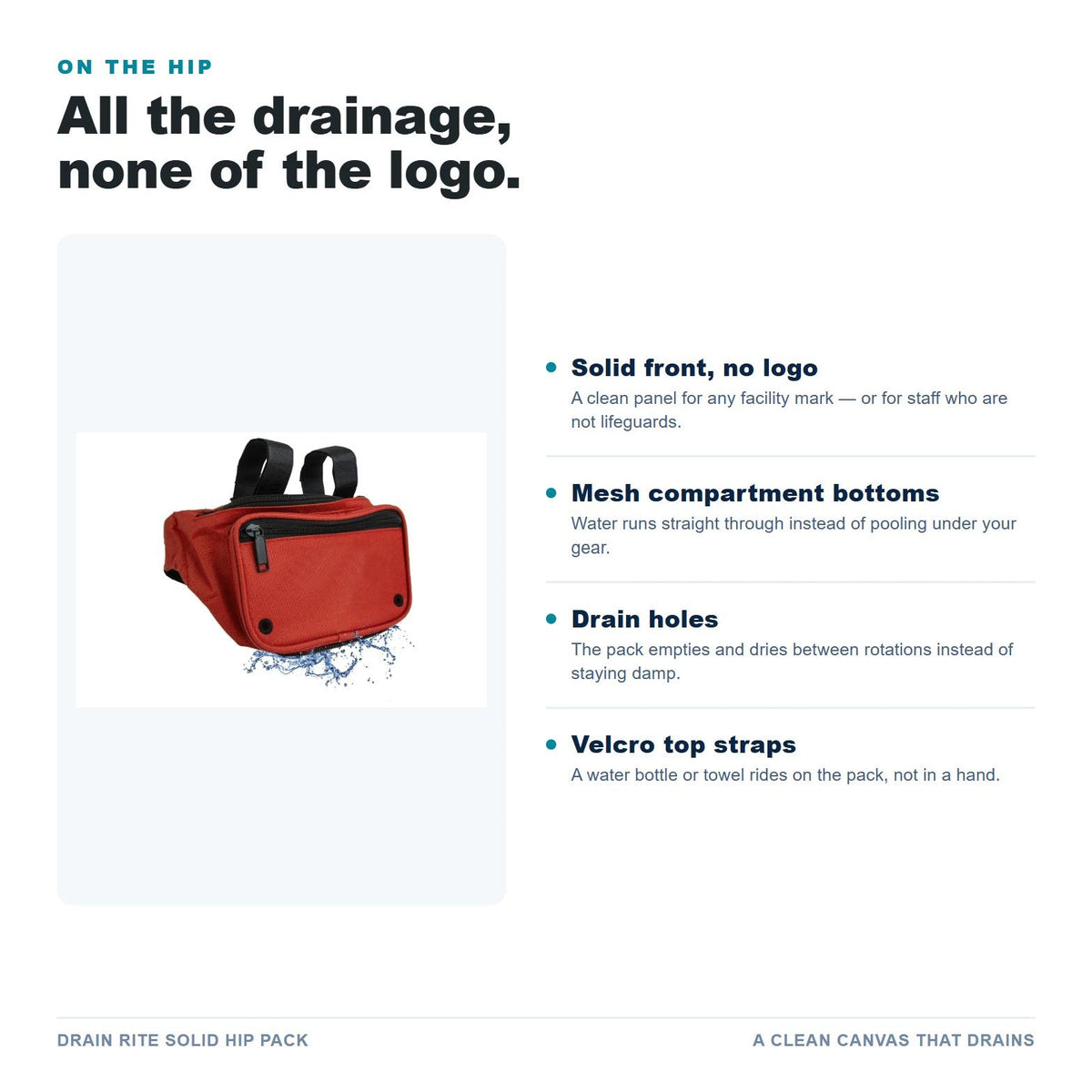 Drain Rite Solid Hip Pack