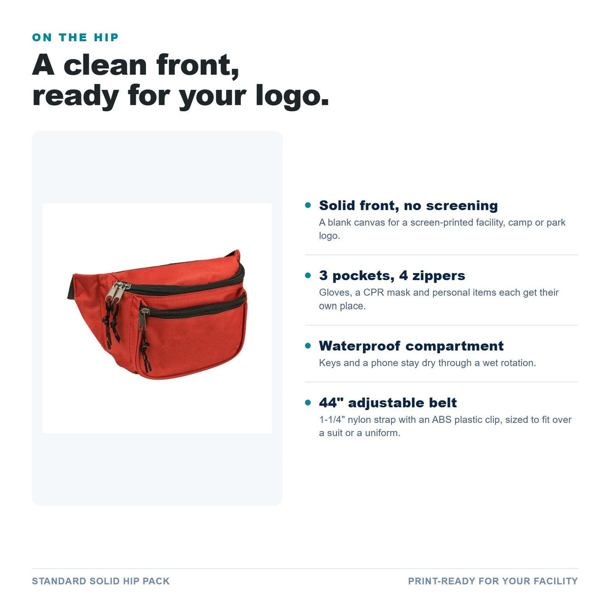 Standard Solid Hip Pack features