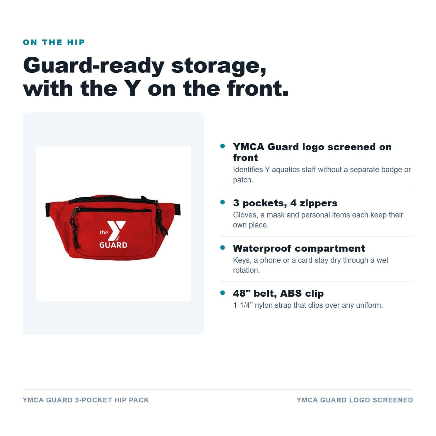 YMCA Guard 3-Pocket Hip Pack features