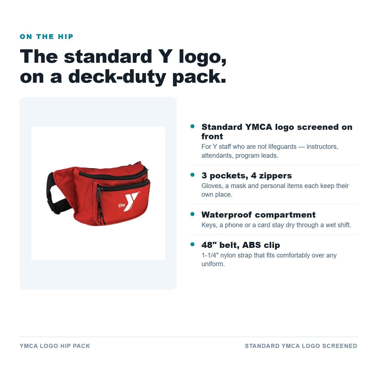 YMCA Logo Hip Pack features