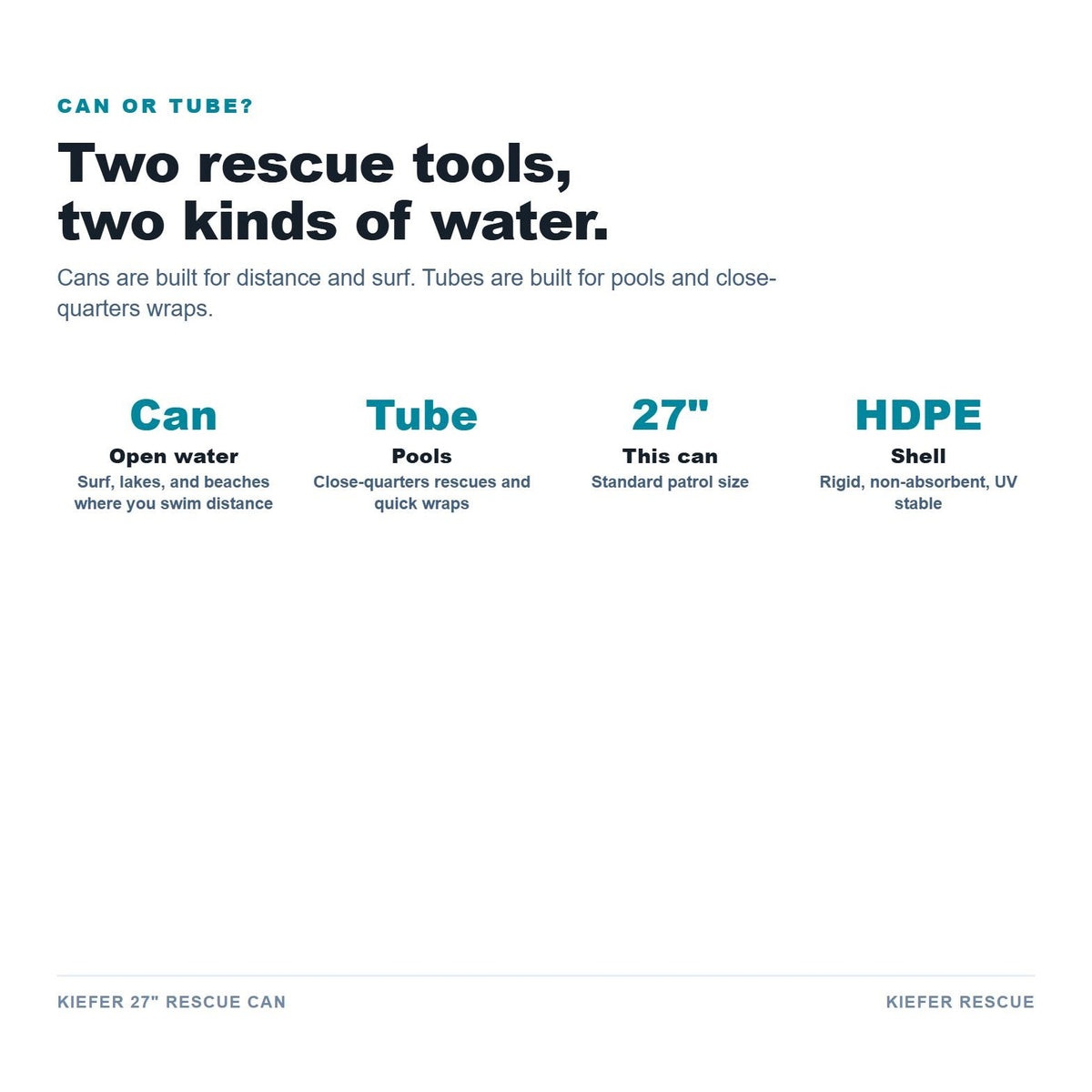 Rescue can versus rescue tube