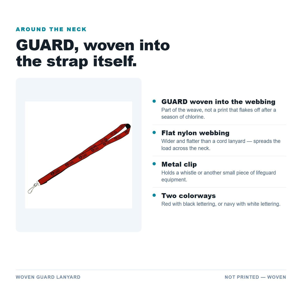 Woven Guard Lanyard features