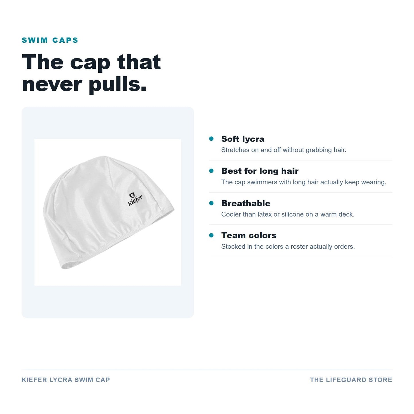 Kiefer Lycra Swim Cap features