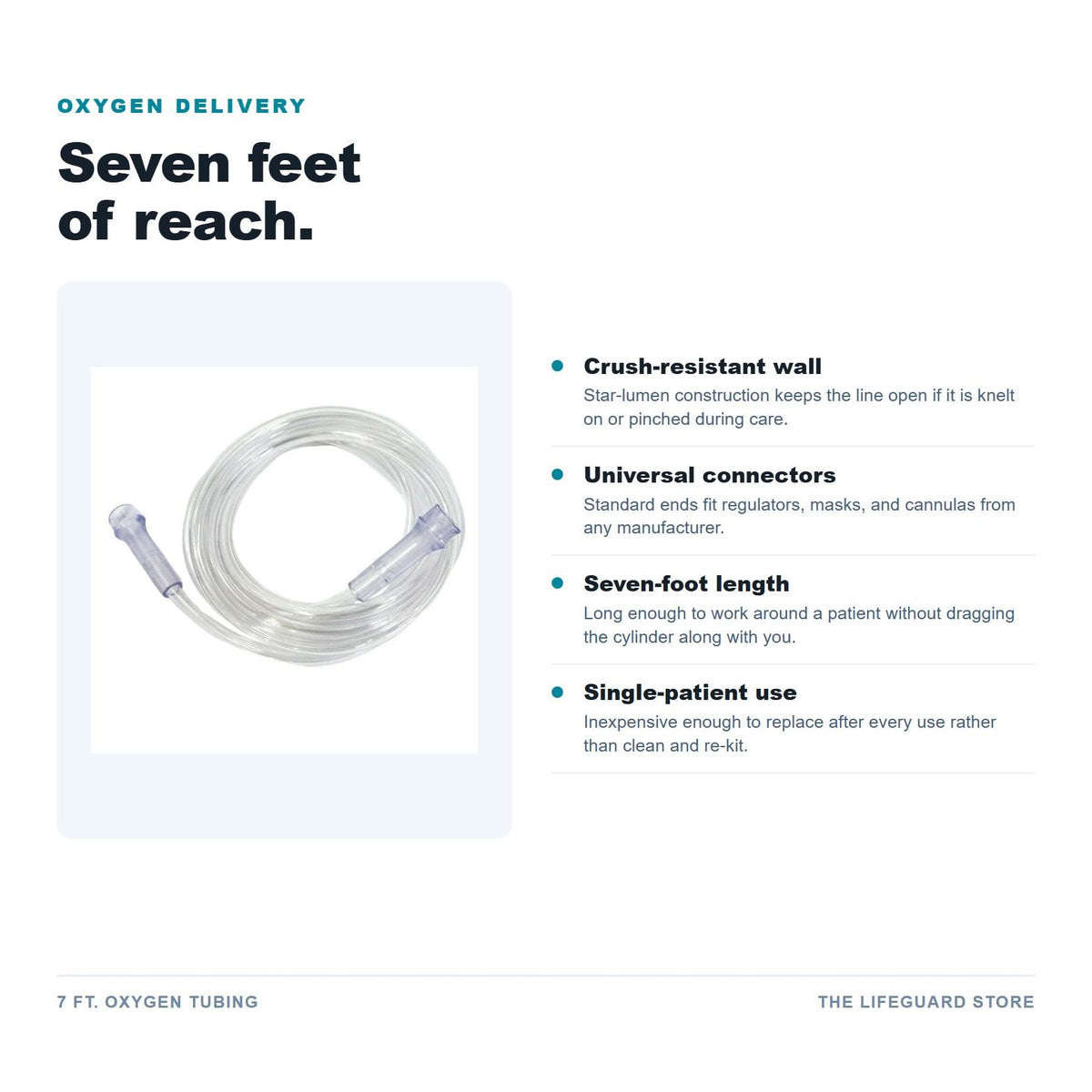 7 ft oxygen tubing features