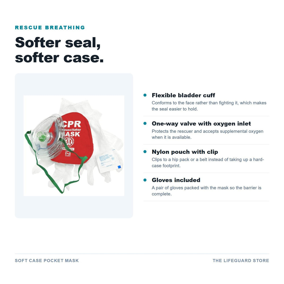 Soft case pocket mask features