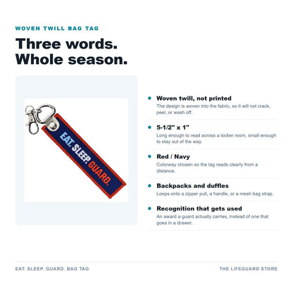Eat Sleep Guard Bag Tag features