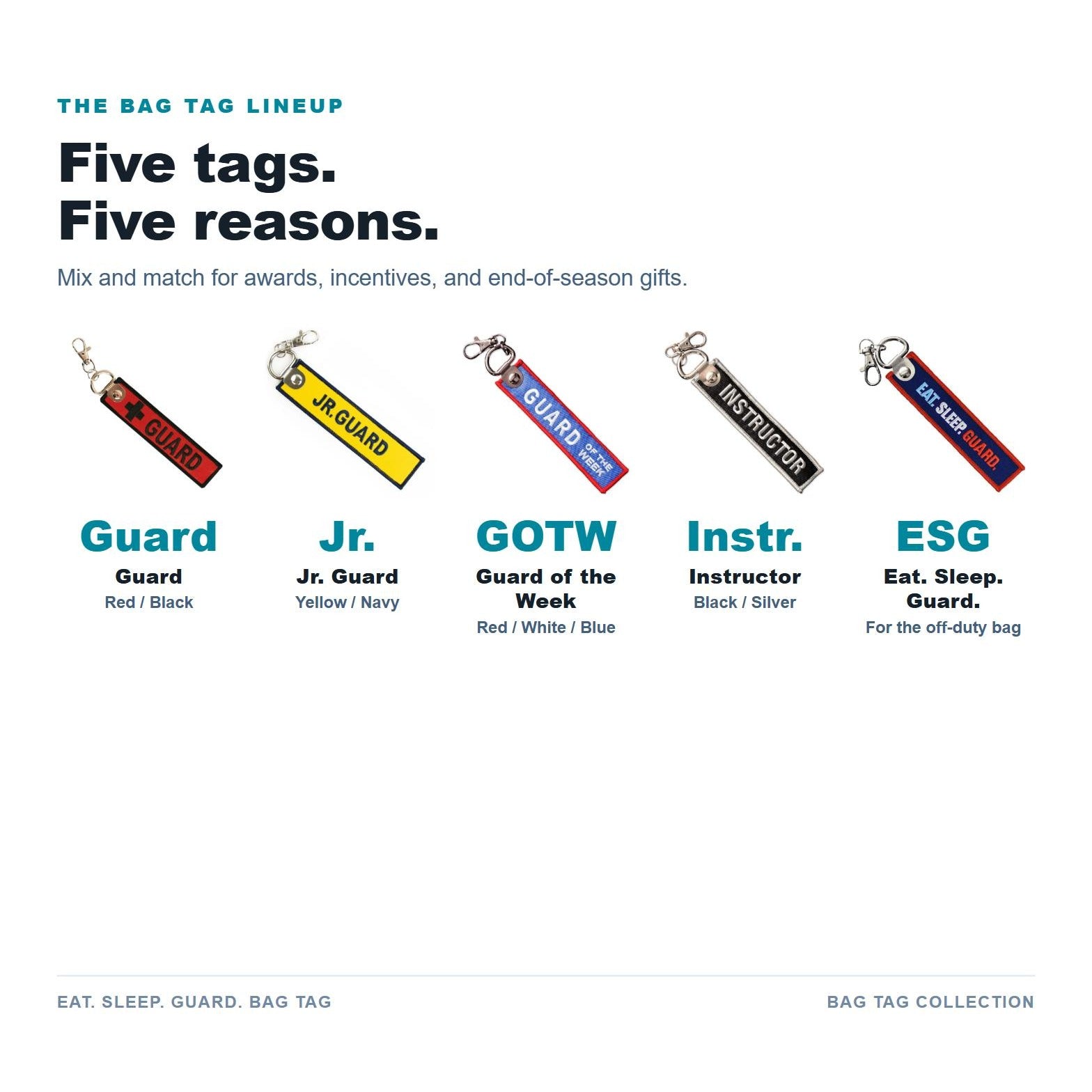 Eat. Sleep. Guard. Bag Tag