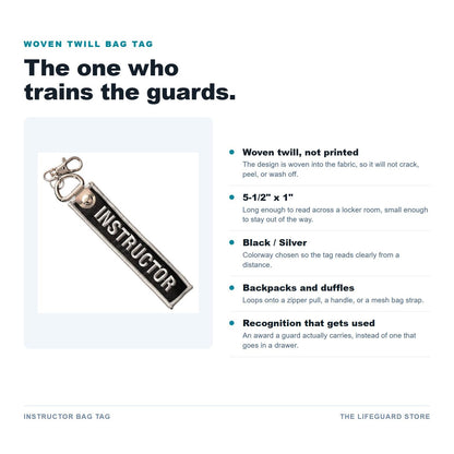 Instructor Bag Tag features
