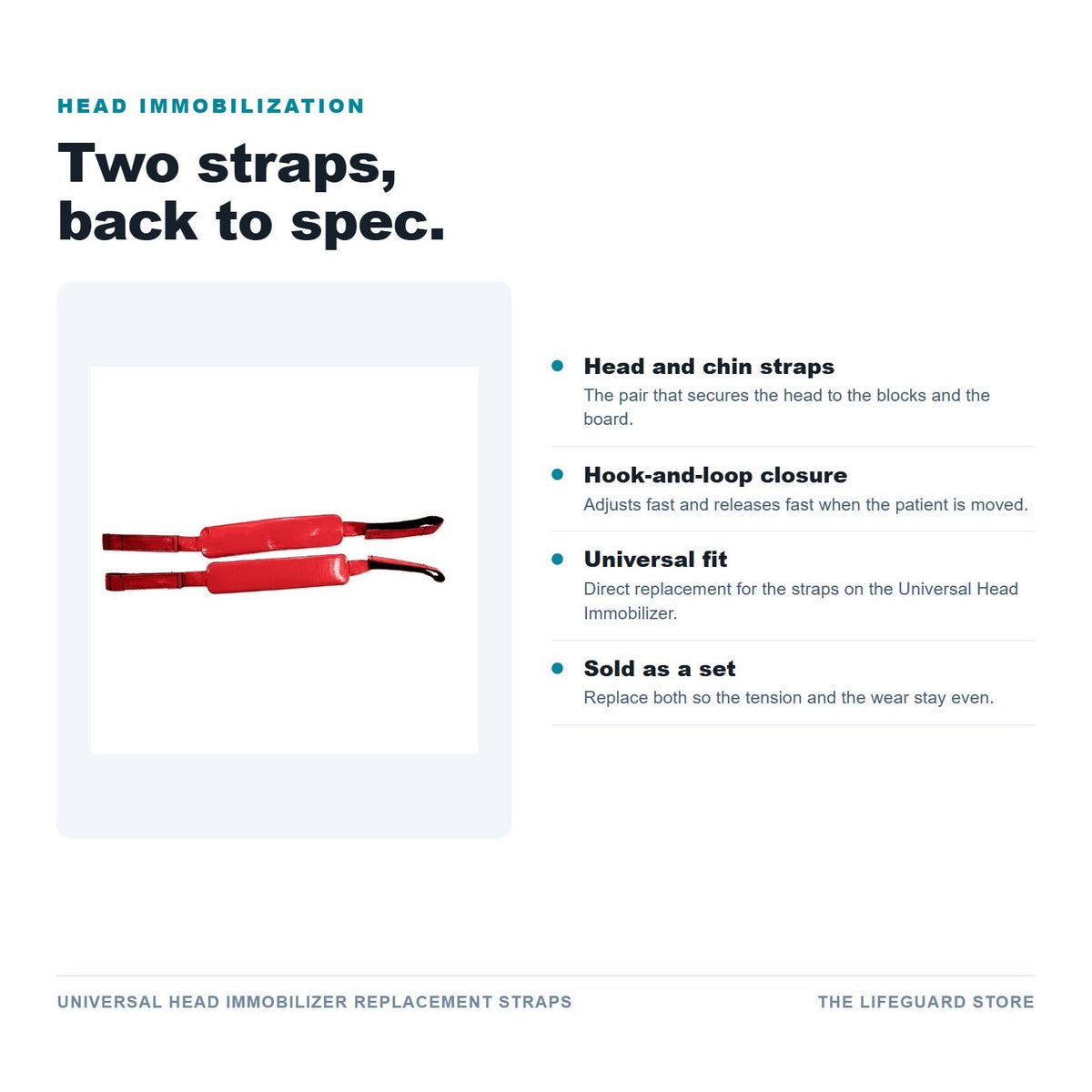 Universal Head Immobilizer Replacement Straps