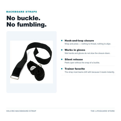 Velcro backboard strap features