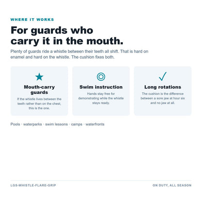 Flare mouth grip whistle use cases