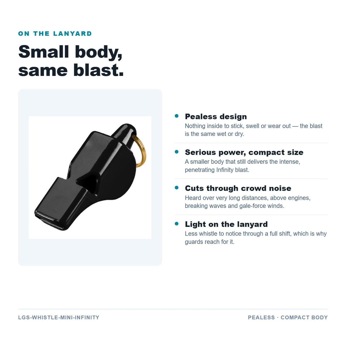 Mini Guard Infinity Whistle features