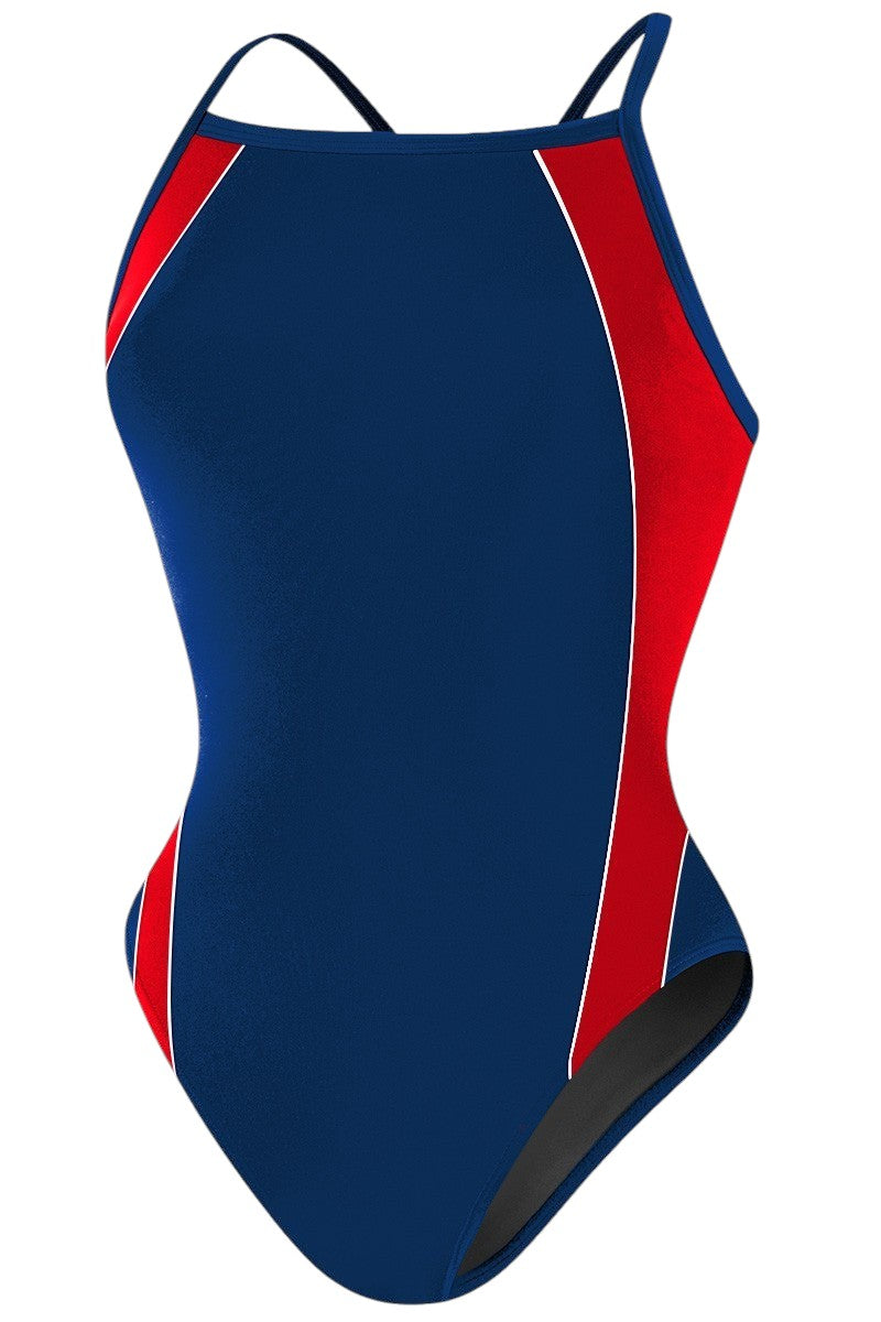 RISE Solid H-Back Poly Splice One Piece Swimwear