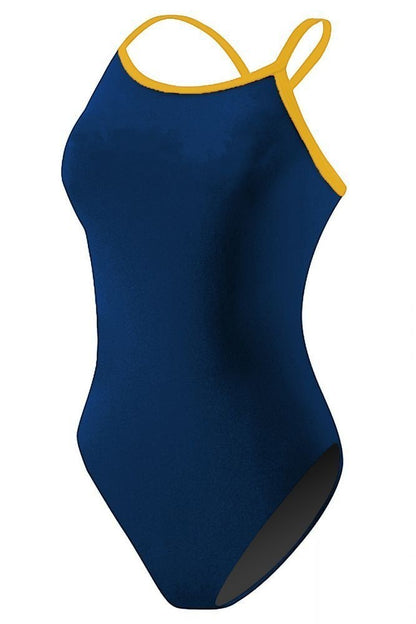 RISE Solid Poly Color Trim H-Back One Piece Swimsuit
