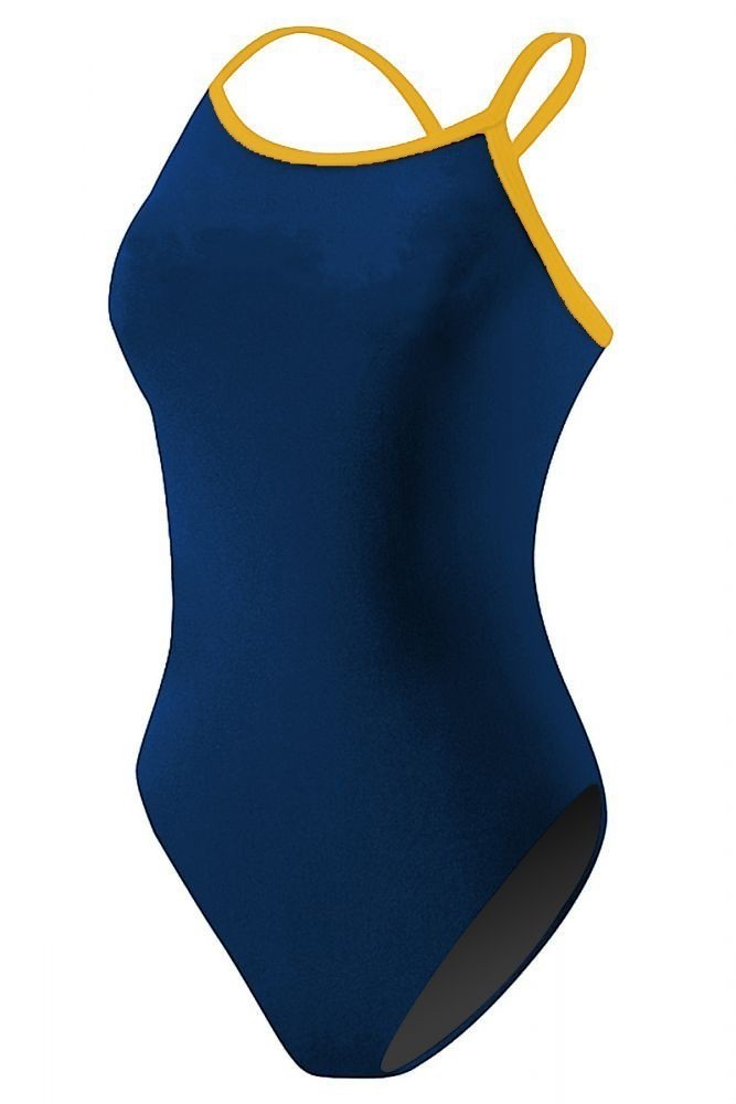 RISE Solid Poly Color Trim H-Back One Piece Swimsuit