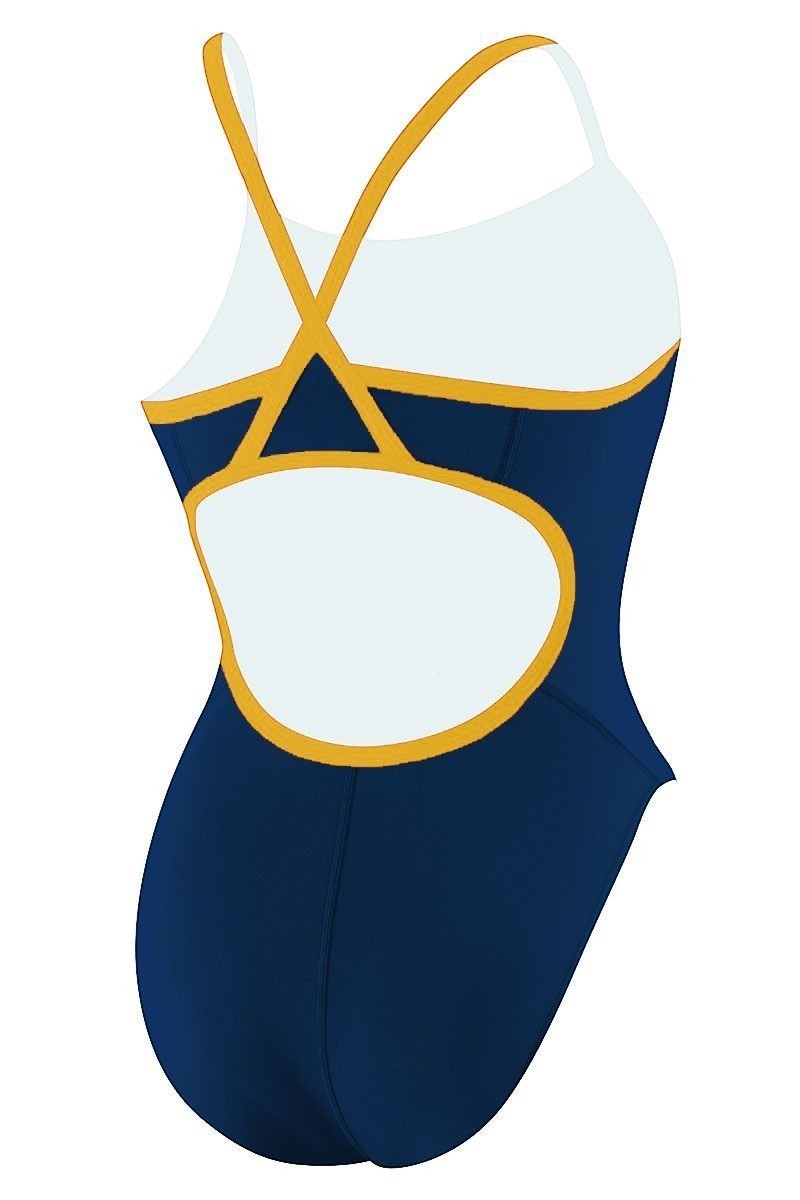 RISE Solid Poly Color Trim H-Back One Piece Swimsuit