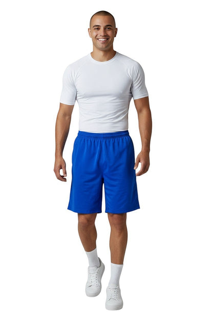 The Lifeguard Store blue polyester-spandex board shorts with elastic waistband and 7" inseam.