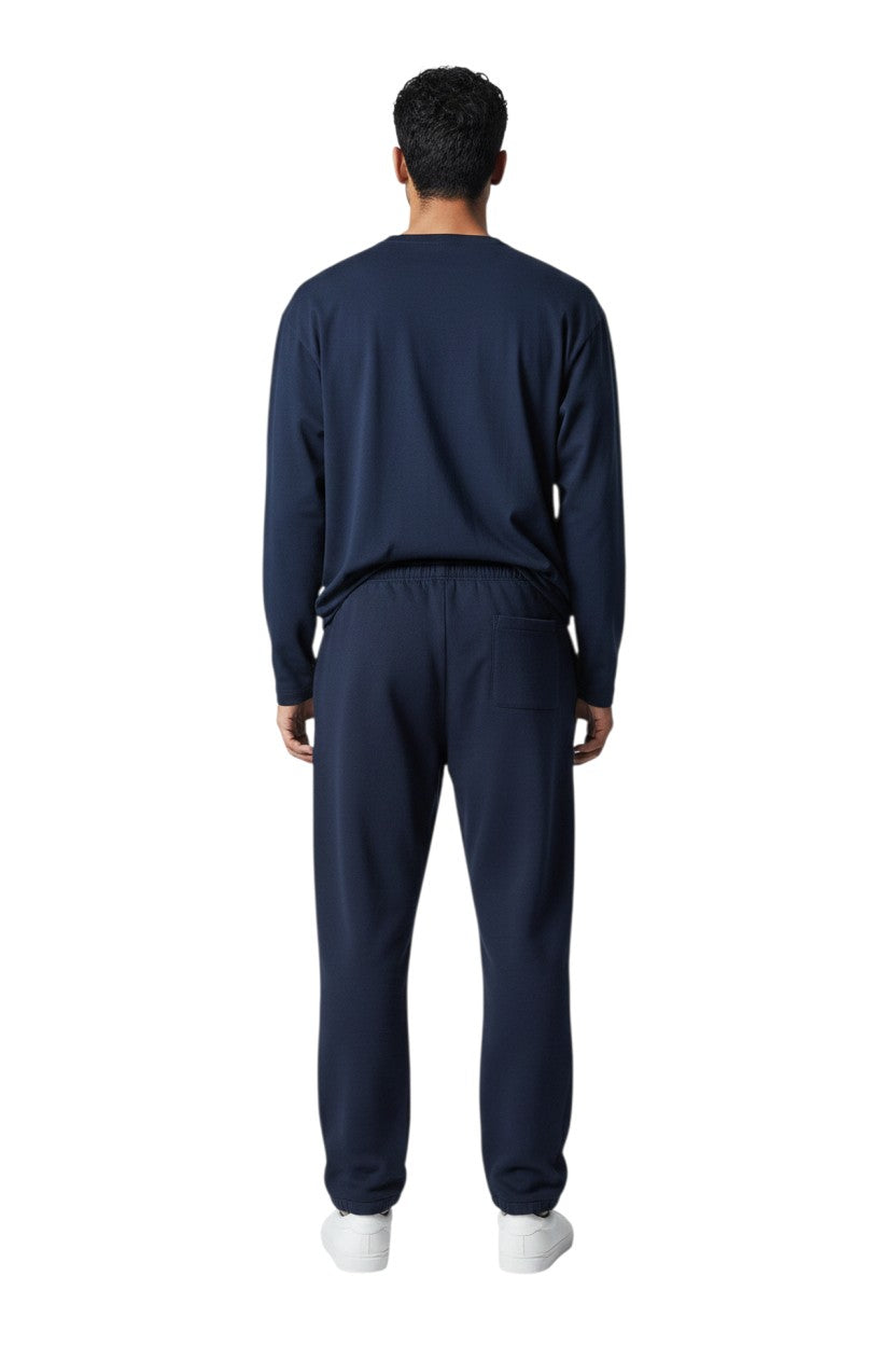 The Lifeguard Store RISE Guard Fleece Pants in navy blue with white "GUARD" logo down the side. Made of 50% cotton/50% polyester.