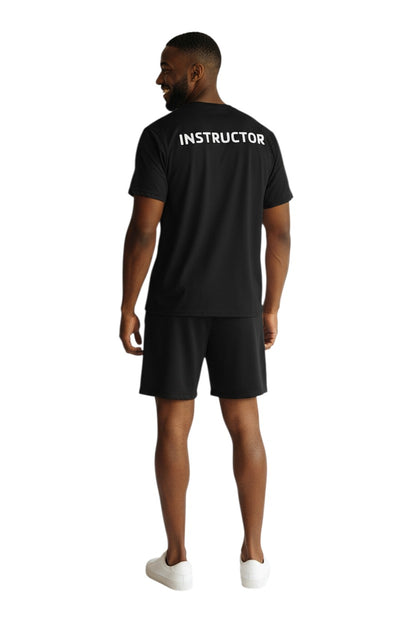 The Lifeguard Store black 100% polyester Dri-Fit tee with "INSTRUCTOR" screened on the upper back.