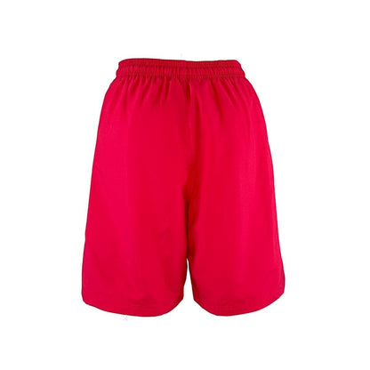 The Lifeguard Store Kiefer Men's Solid Red Polyester Board Shorts with elastic waistband and 7" inseam.