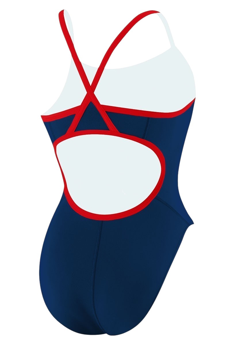 RISE Solid Poly Color Trim H-Back One Piece Swimsuit