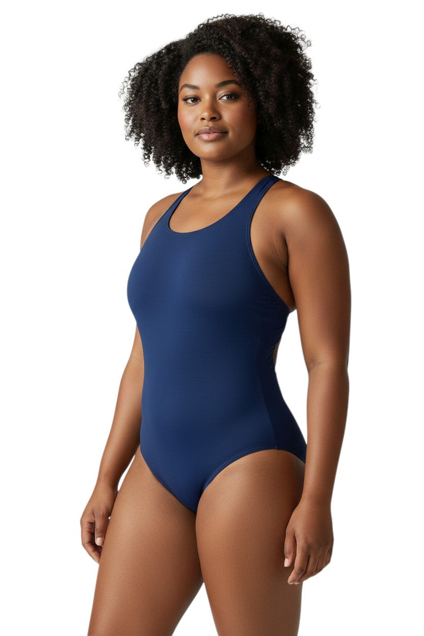 RISE Solid Poly MB Back One Piece Swimsuit