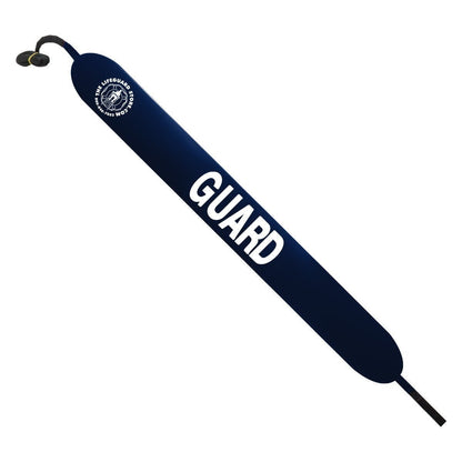 The Lifeguard Store navy blue 50" rescue tube with white "GUARD" lettering and a towline.