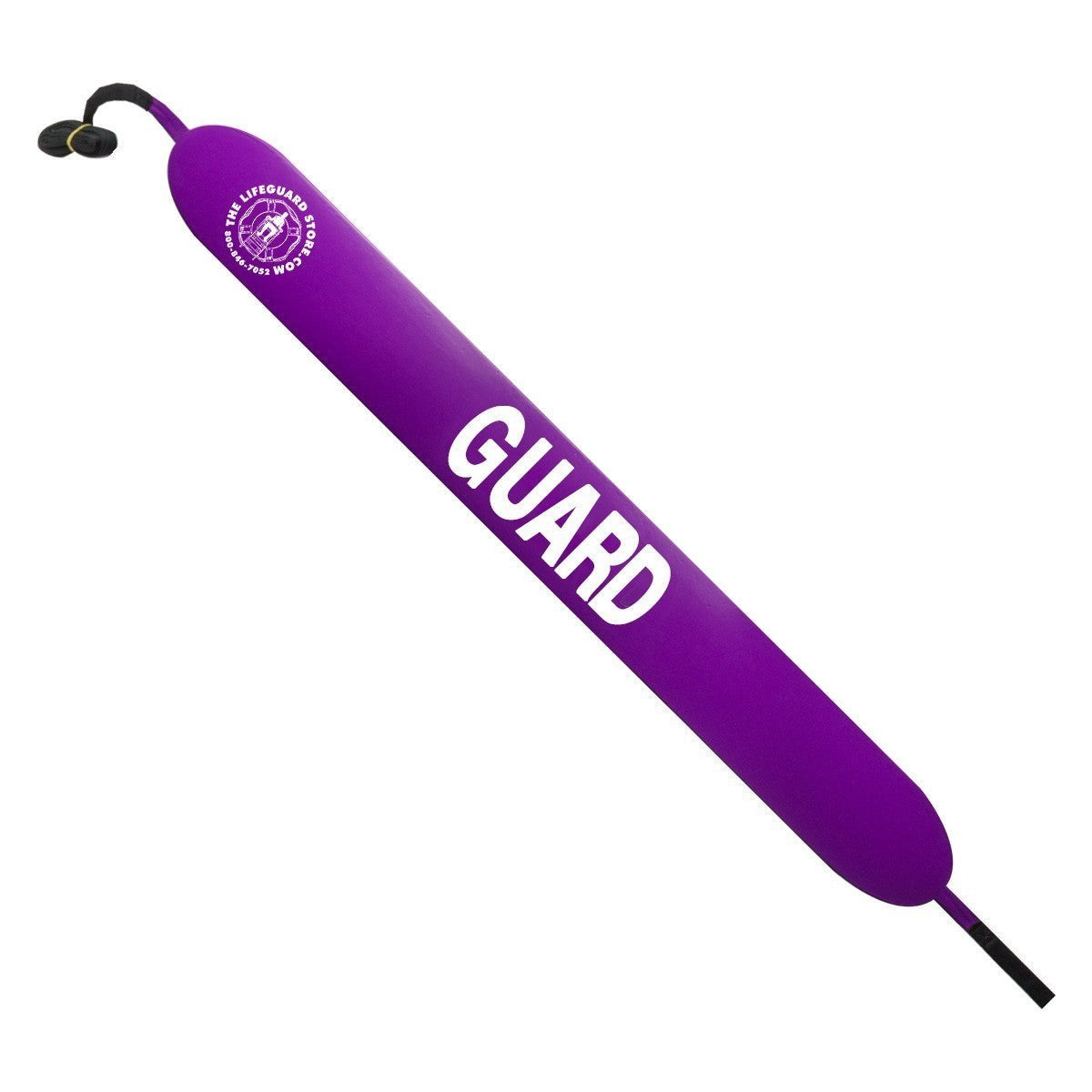The Lifeguard Store 50" purple vinyl rescue tube with white "GUARD" lettering and a towline.