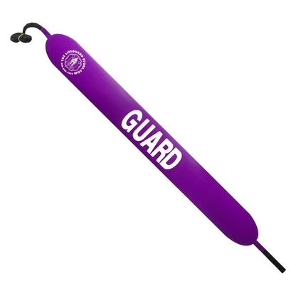 The Lifeguard Store 50" purple vinyl rescue tube with white "GUARD" lettering and a towline.