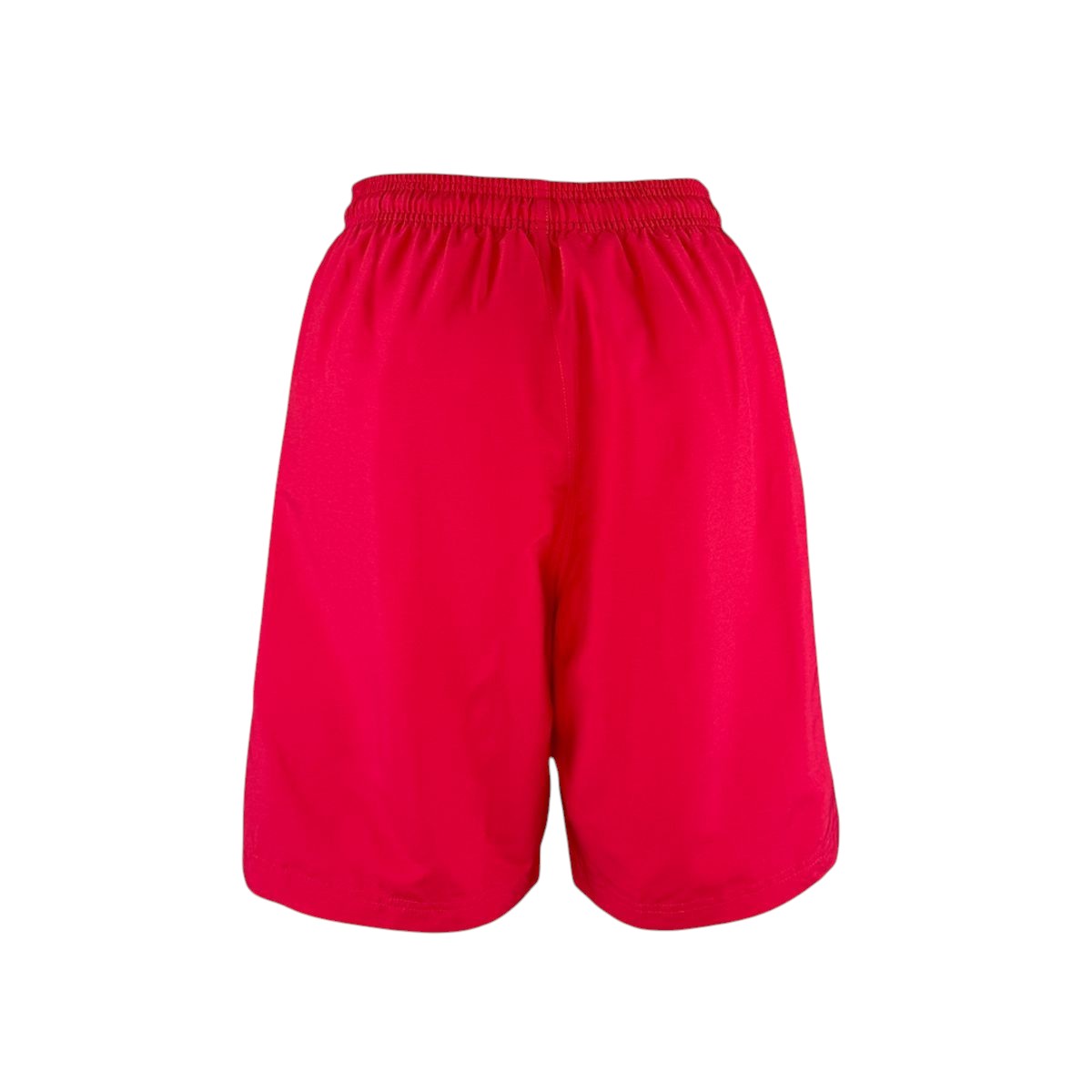 The Lifeguard Store Men's solid red board shorts with liner, elastic waistband, and 7" inseam.