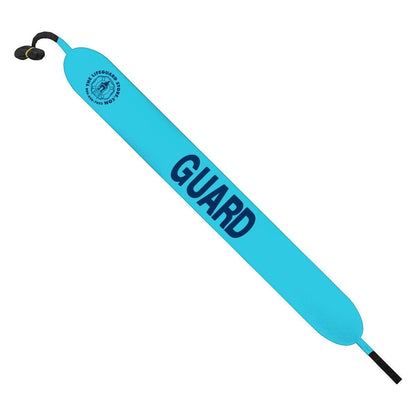 The Lifeguard Store 50" bright blue vinyl rescue tube with tapered ends and "GUARD" lettering.