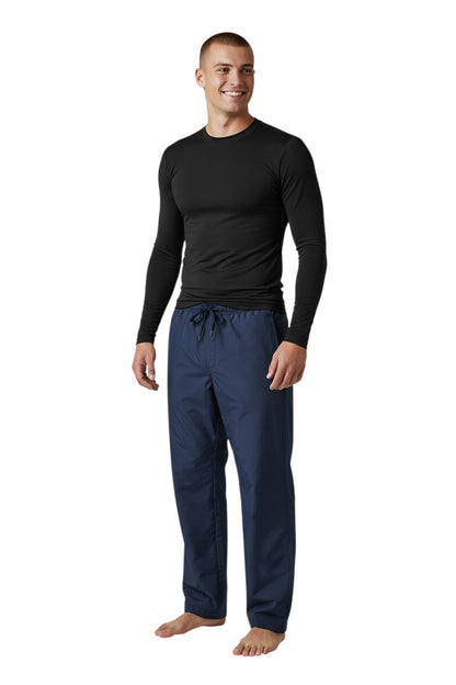 The Lifeguard Store RISE Solid Long Sleeve Crew Neck Rashguard, black polyester-spandex blend with UPF50+ UV protection.