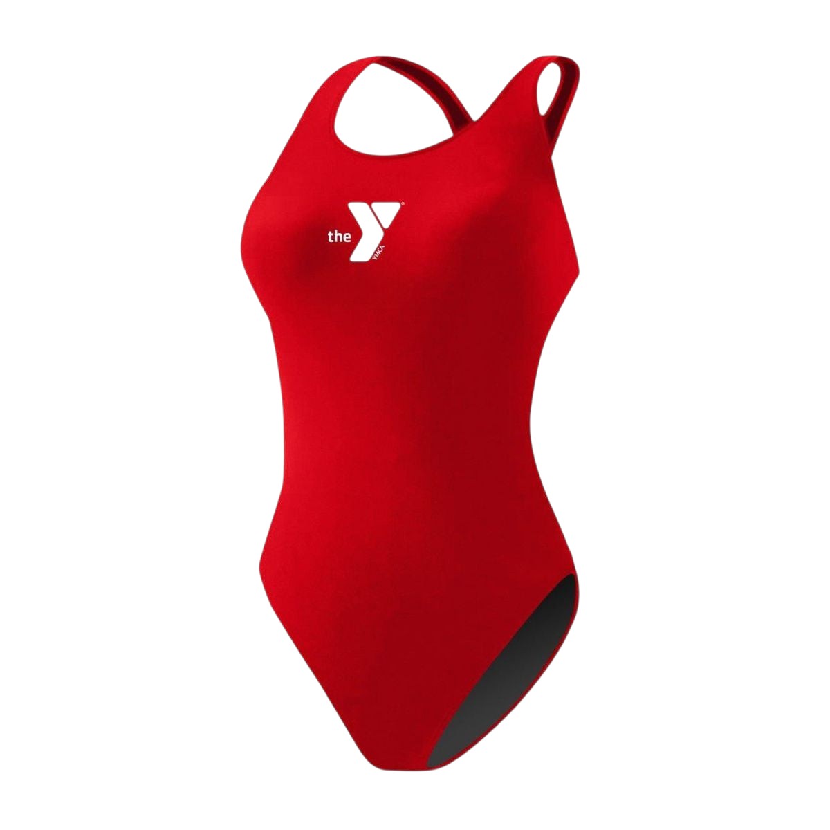 The Lifeguard Store YMCA Kiefer MB-Back red one piece swimsuit with flat-locked seams and UPF 50+ protection.