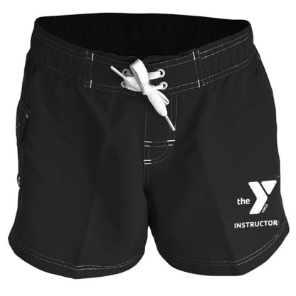 YMCA Instructor female poly short, black flatlay