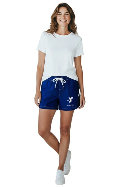YMCA Instructor female poly short in navy, full length