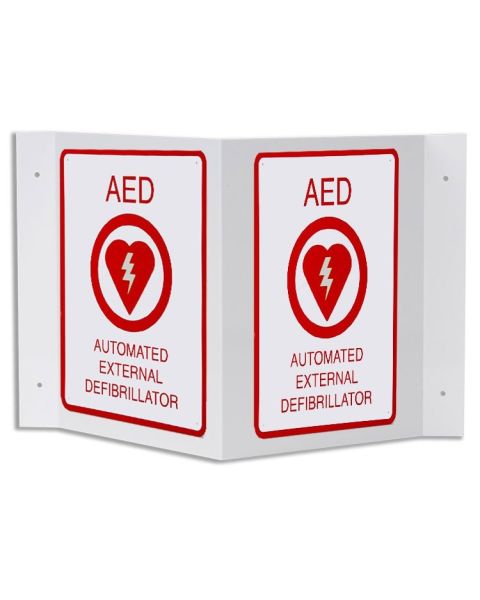 AED V-Shaped Wall Sign