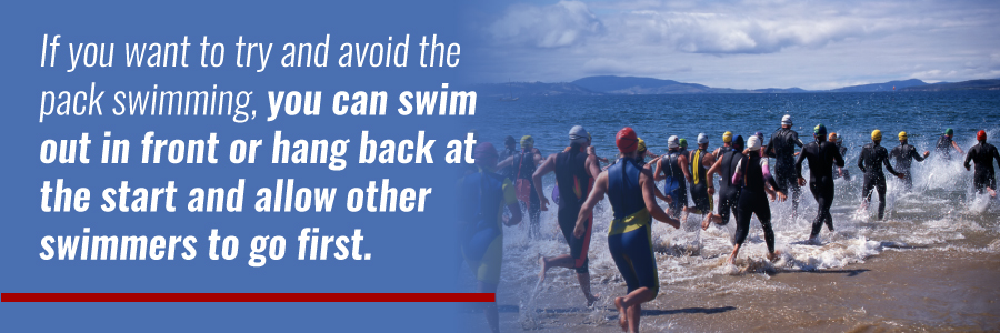 Avoid the pack while swimming in a triathlon