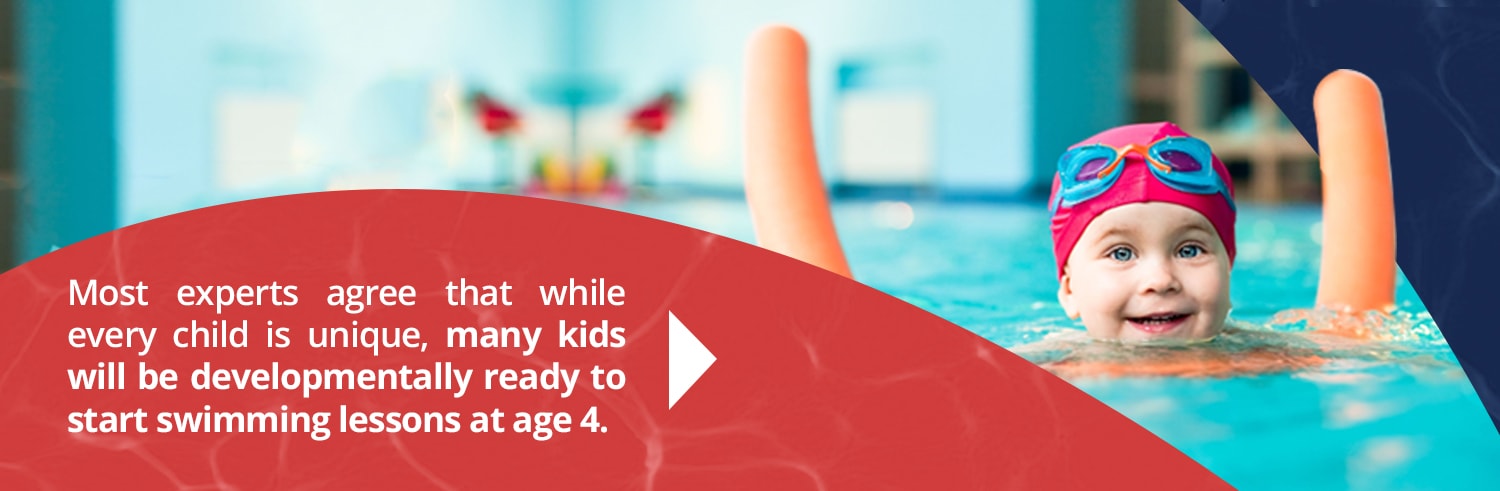 Kids will be ready to start swimming lessons at age 4