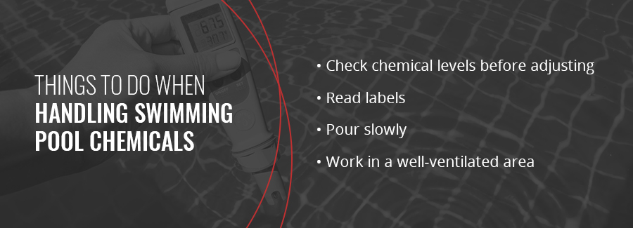 Things to do when handling swimming pool chemicals